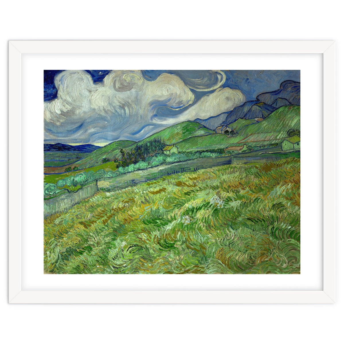 VINCENT VAN GOGH: Landscape from Saint-Rémy. Date/Period: 1889. Painting. Oil on canvas.