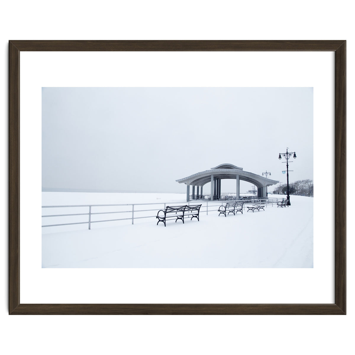 Benches in the Winter seascape