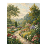 Enchanted English Cottage Garden Oil Painting (Print Only) thumbnail