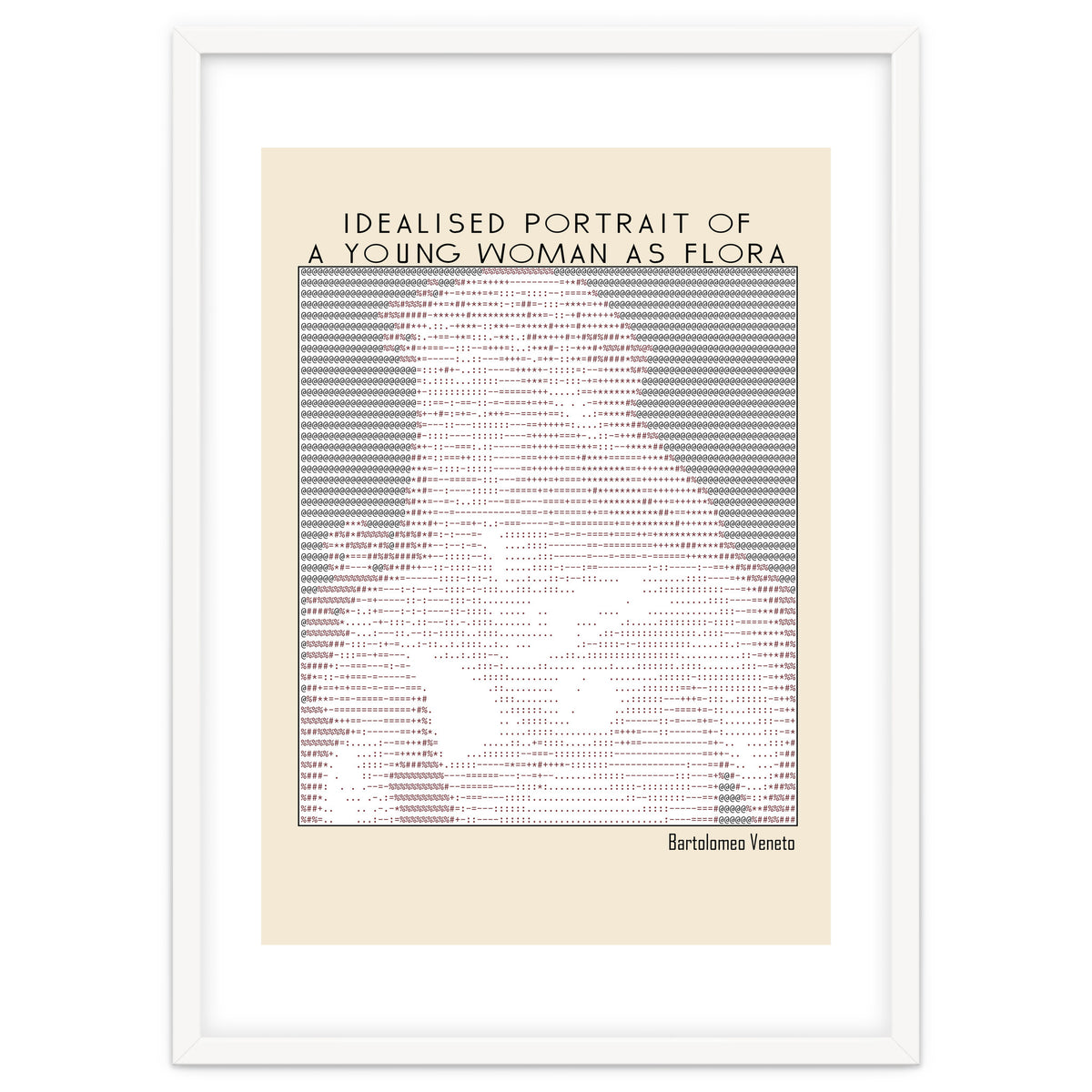 Idealised Portrait of a Young Woman as Flora – Bartolomeo Veneto (ascii art)