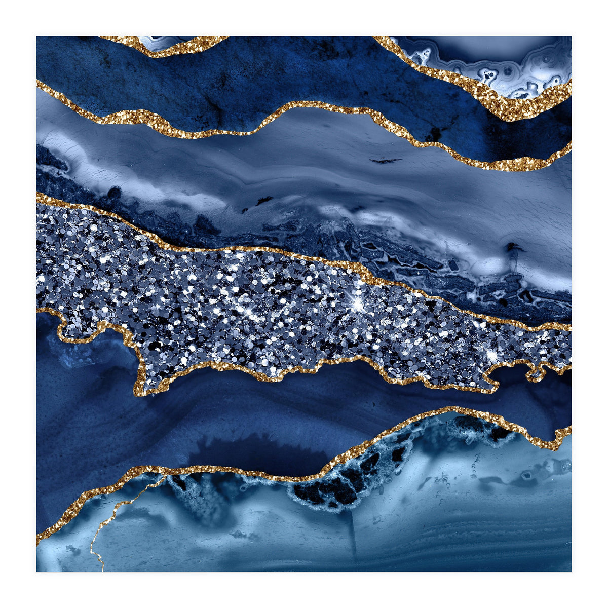 Agate Glitter Ocean Texture 07  (Print Only)