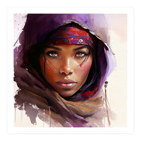 Amethyst Hood Tuareg Woman Portrait (Print Only)