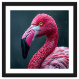 Close Up Pink Flamingo In Rain Drops thumbnail