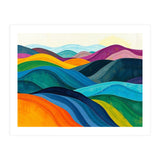 Abstract Vibrant Rolling Hills Landscape Art (Print Only) thumbnail