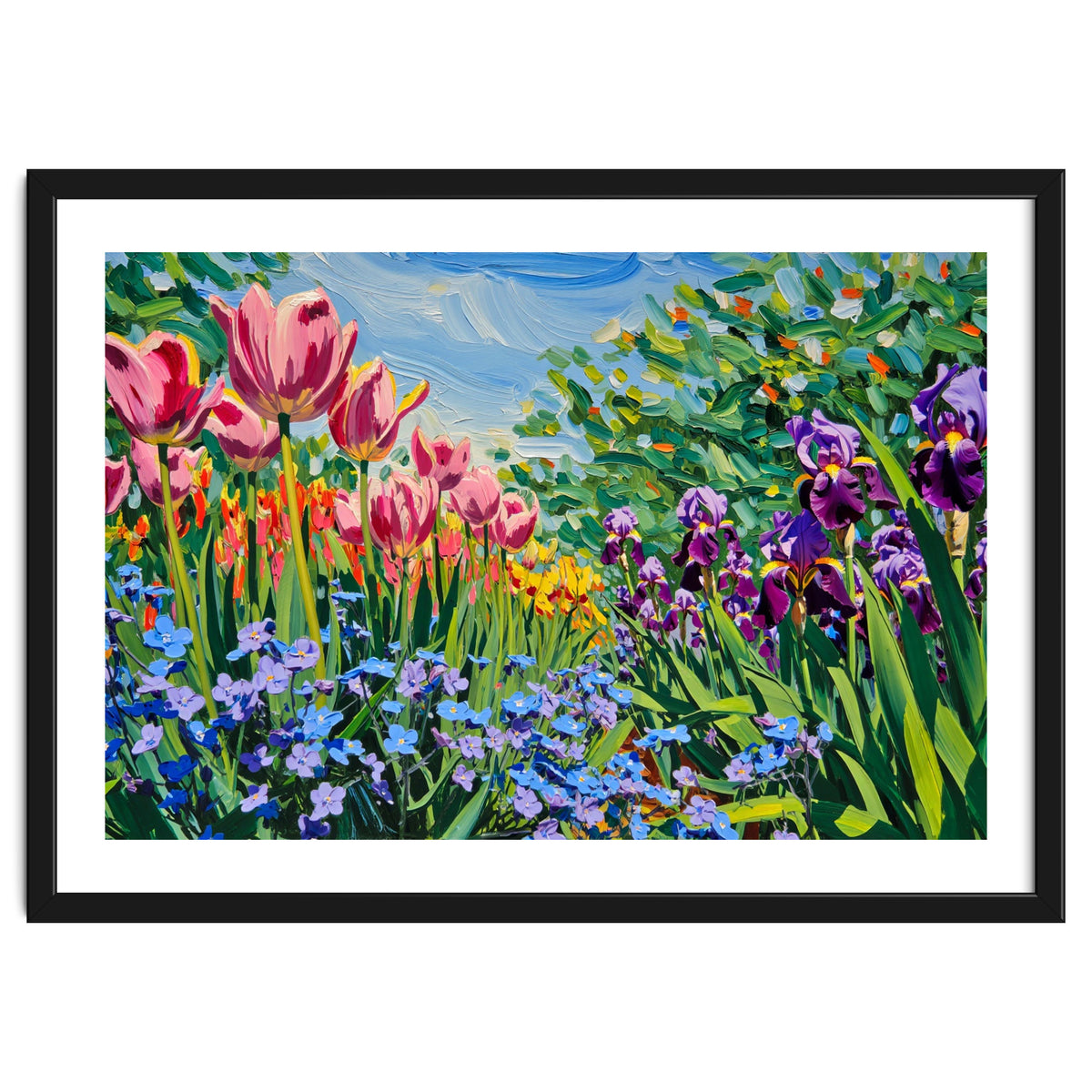 Vibrant Spring Meadow Oil Painting
