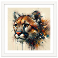 Watercolor Cougar Portrait