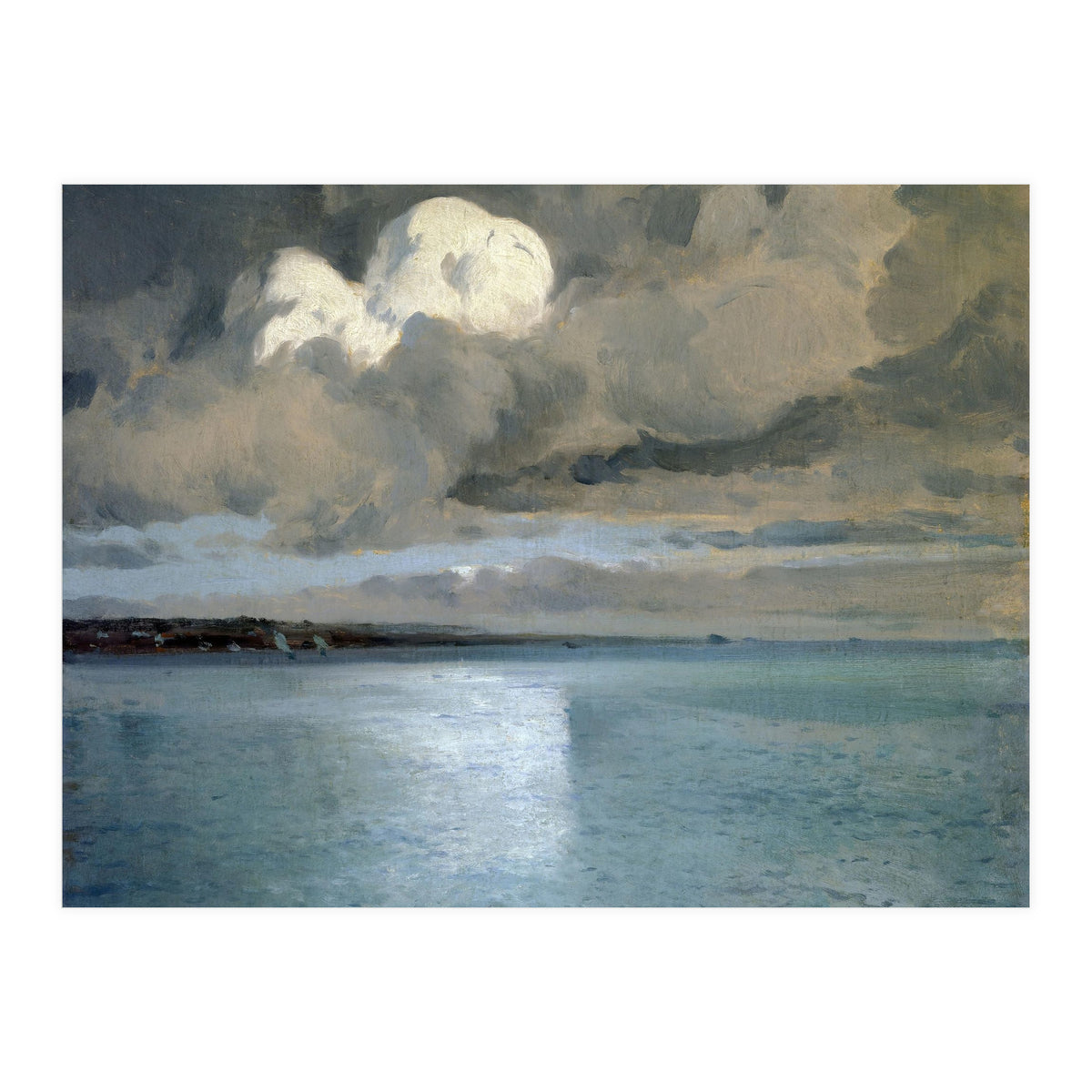 SEA LANDSCAPE OF CADAQUES ("MARINA DE CADAQUES") - OIL ON TABLE - 70X71 CM. (Print Only)