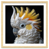 Close Up Cockatoo Portrait Yellow Crested Bird thumbnail
