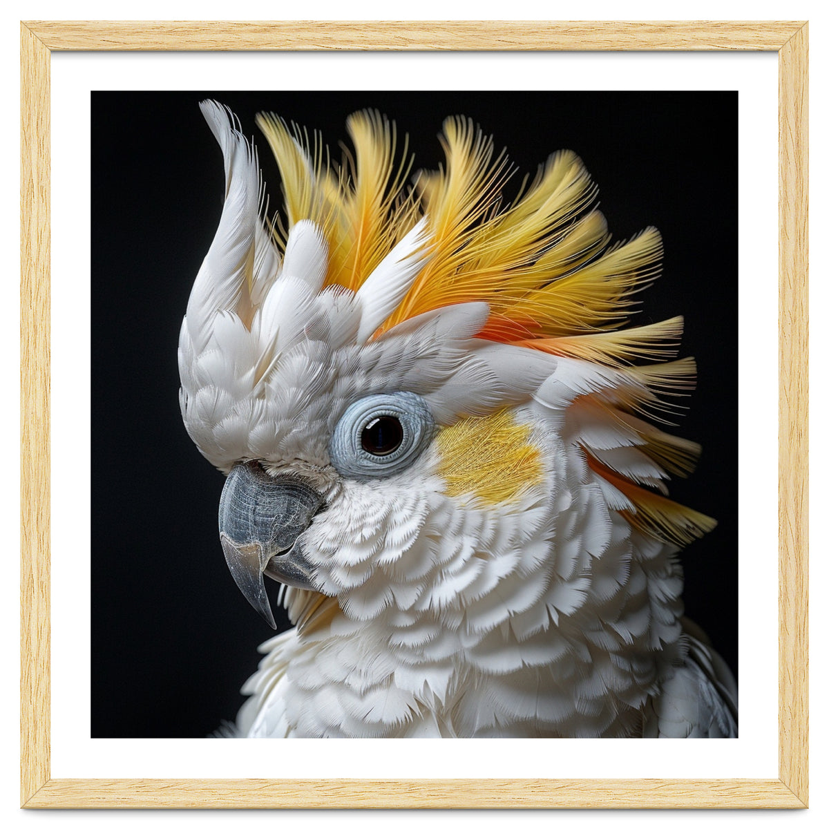 Close Up Cockatoo Portrait Yellow Crested Bird