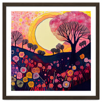 Folk Sunset Over Floral Hills