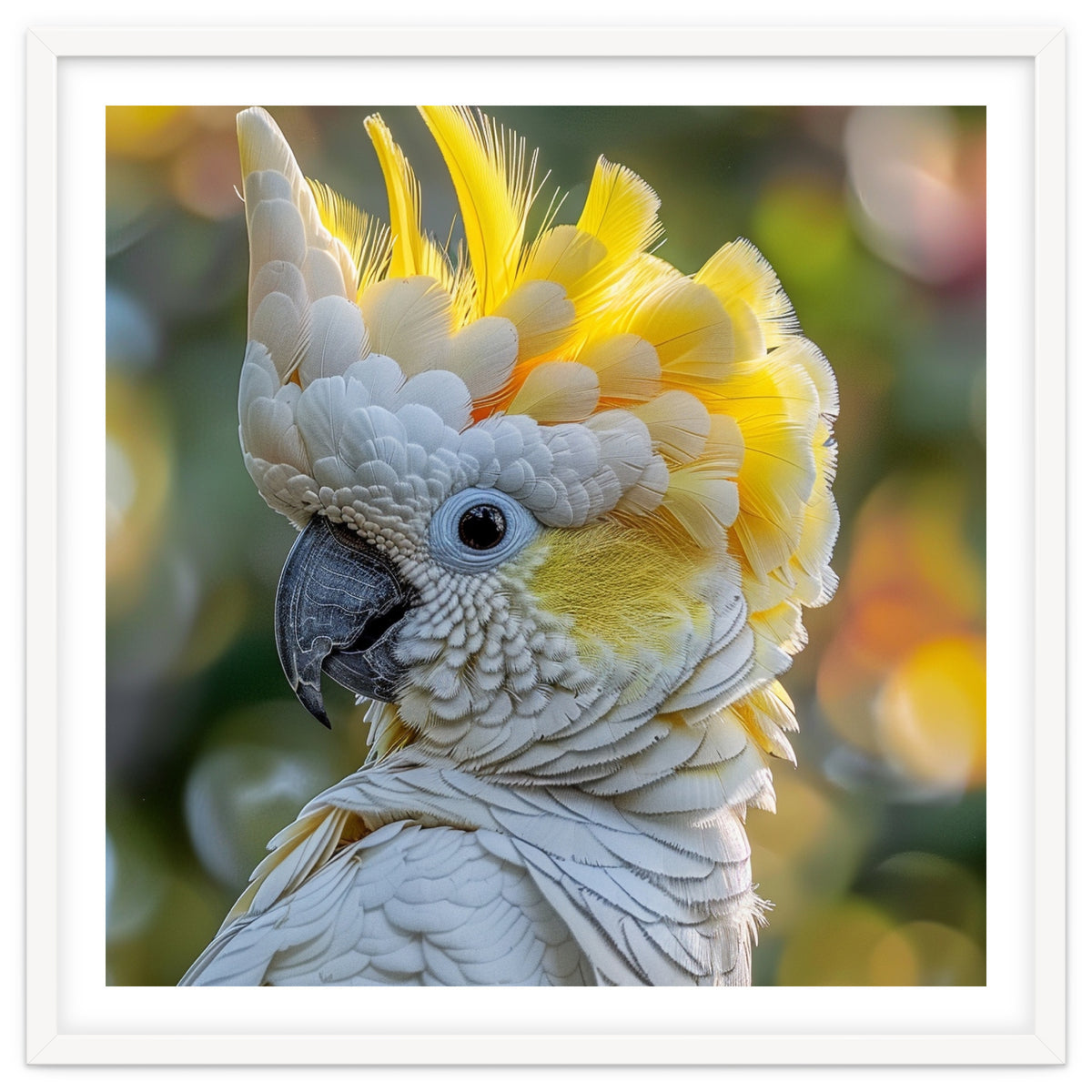 Yellow Crested Cockatoo Bird Close Up Portrait