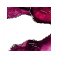 Burgundy & Silver Agate Texture 15 (Print Only)