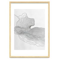 Abstract Black And White Organic Flowing Lines Pattern