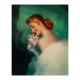 Portrait Of A Pinup Bride In White Dress And A Flower Boukuet (Print Only) thumbnail