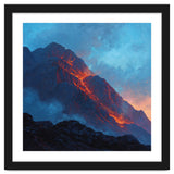 Dramatic Mountain Summit with Fiery Sunset Alpenglow thumbnail