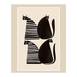 Minimalist Cats In Black And White (Print Only) thumbnail