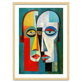 INSEPERABLE #02, Abstract robotic looking heads merged in bright vivid hues with emphasis on the eyes. thumbnail