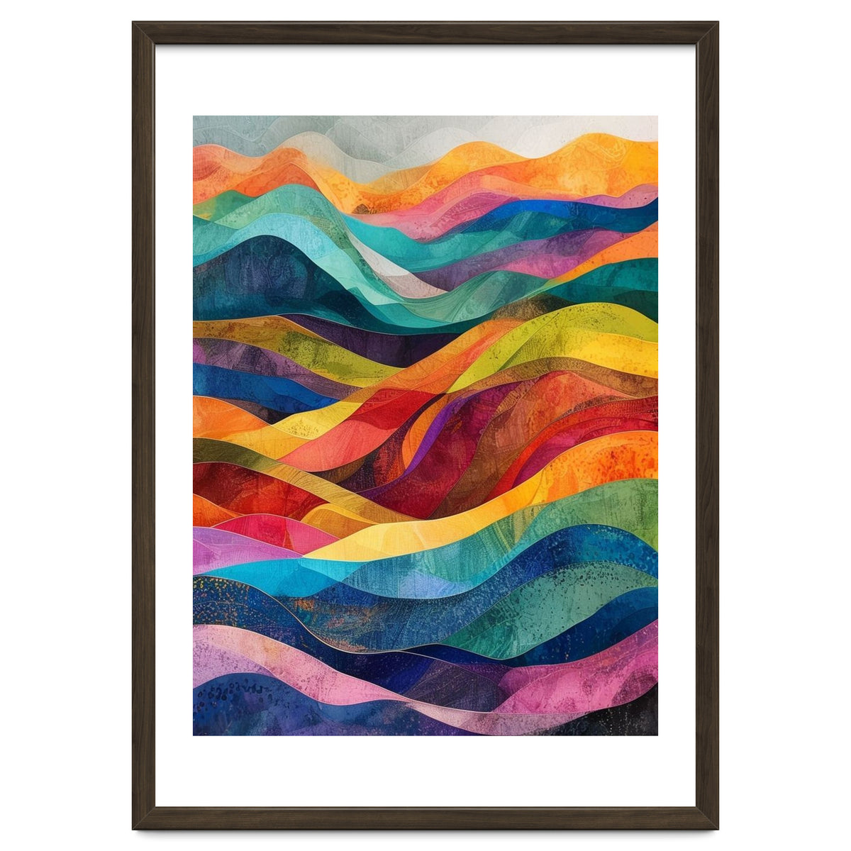 Vibrant Abstract Ribbon Landscape Art