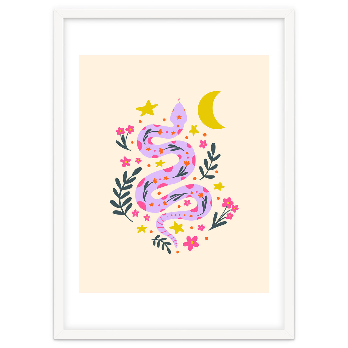 Lunar Snake  - lavander and cream