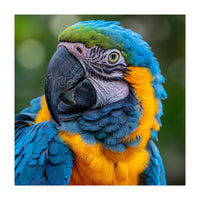 Close Up Blue And Yellow Macaw Parrot Face (Print Only)
