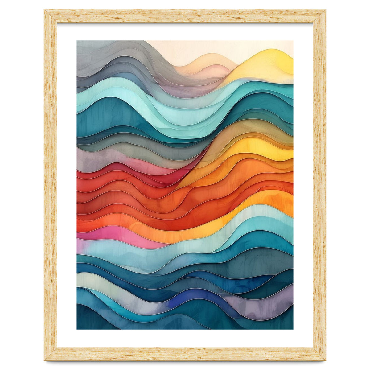 Abstract Layered Wave Landscape