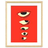 Abstract Eyes on Red Background thumbnail