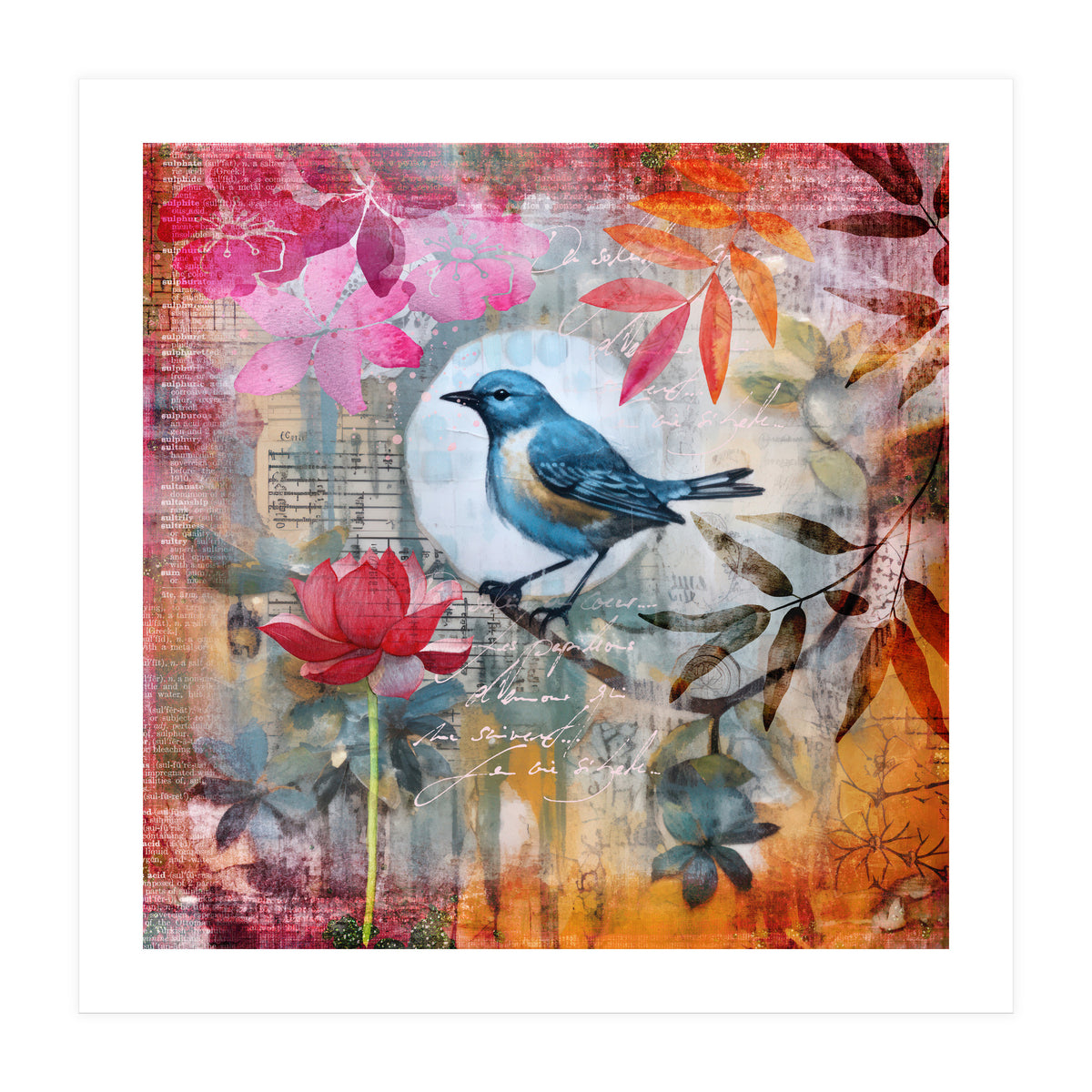 Bird Colorful Collage  (Print Only)