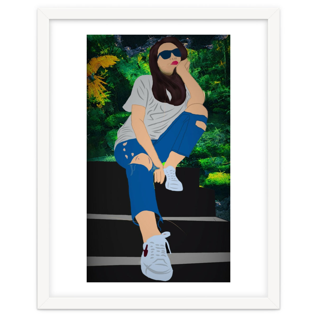 A Girl Sitting On A Step