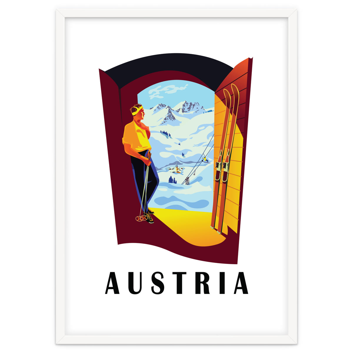 Austria Ski Track At The Door