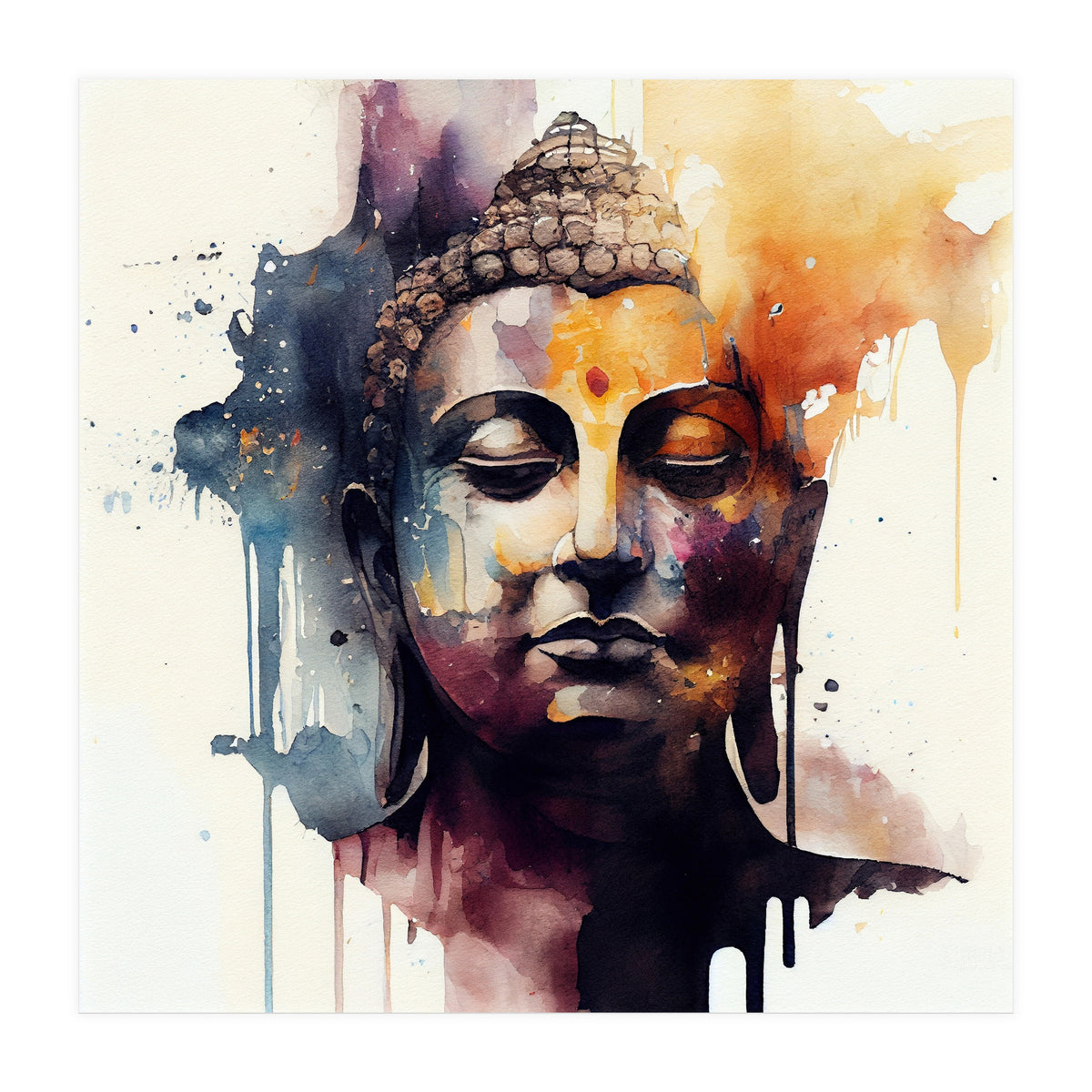 Watercolor Buddha #2 (Print Only)