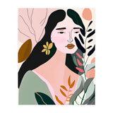 Reinvent, Beautiful Woman Girl Pastel Line Art, Minimal Botanical Nature Portrait, Modern Bohemian Drawing Nomadic Summer Self Love (Print Only) thumbnail