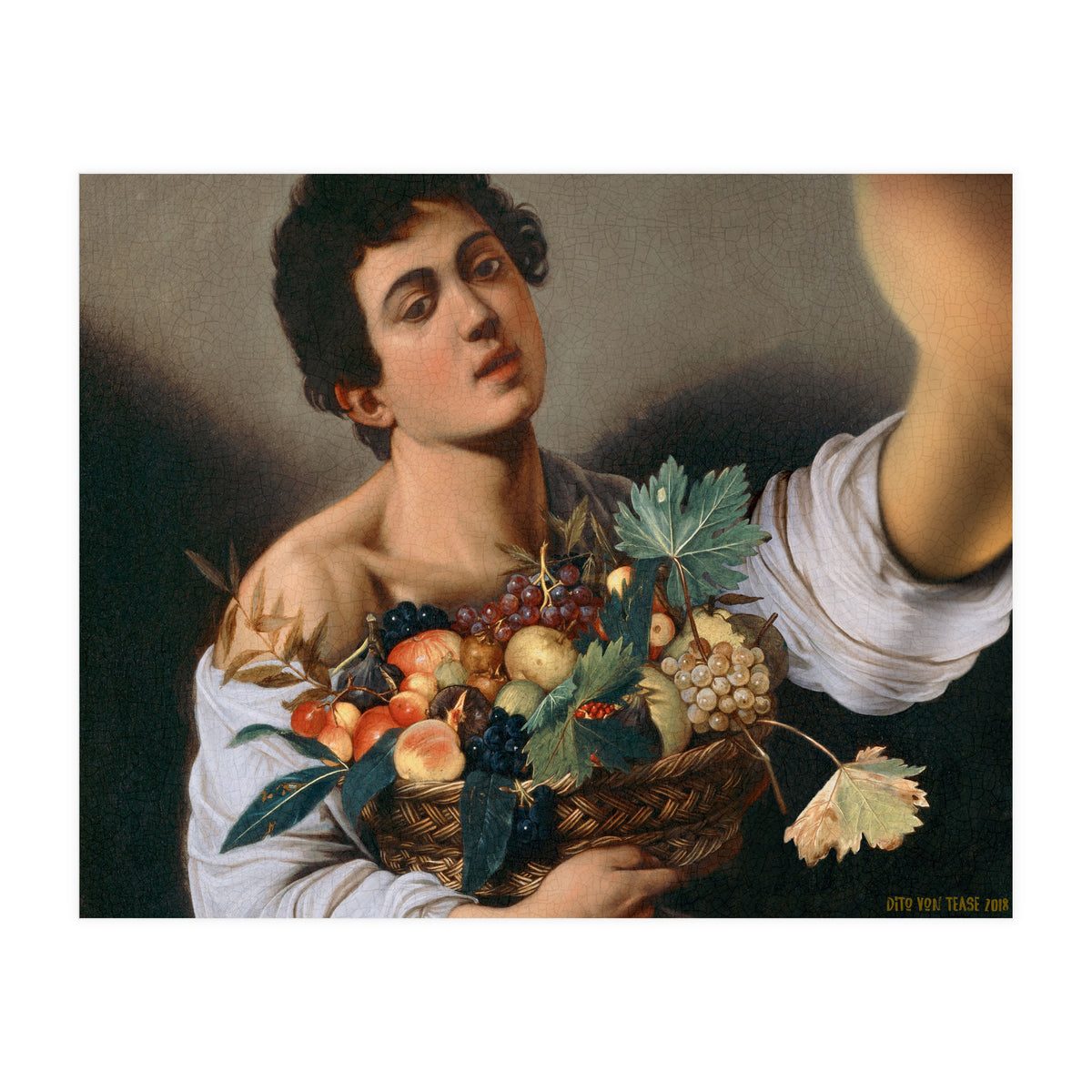 Boy With A Basket Of Fruit - Caravaggio - Selfie (Print Only)