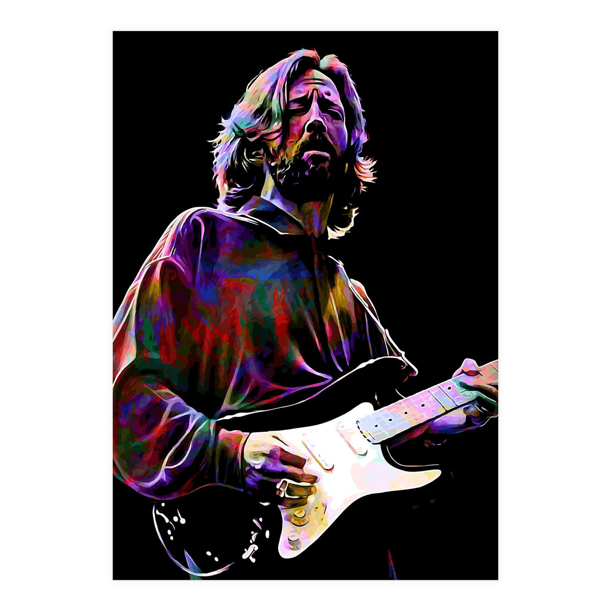 Eric Clapton Rock and Blues Guitarist Legend v4 (Print Only)