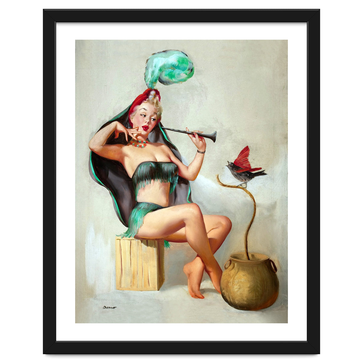 Pinup Sexy Girl Performing A Trick