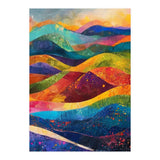 Vibrant Abstract Patchwork Landscape Art (Print Only) thumbnail