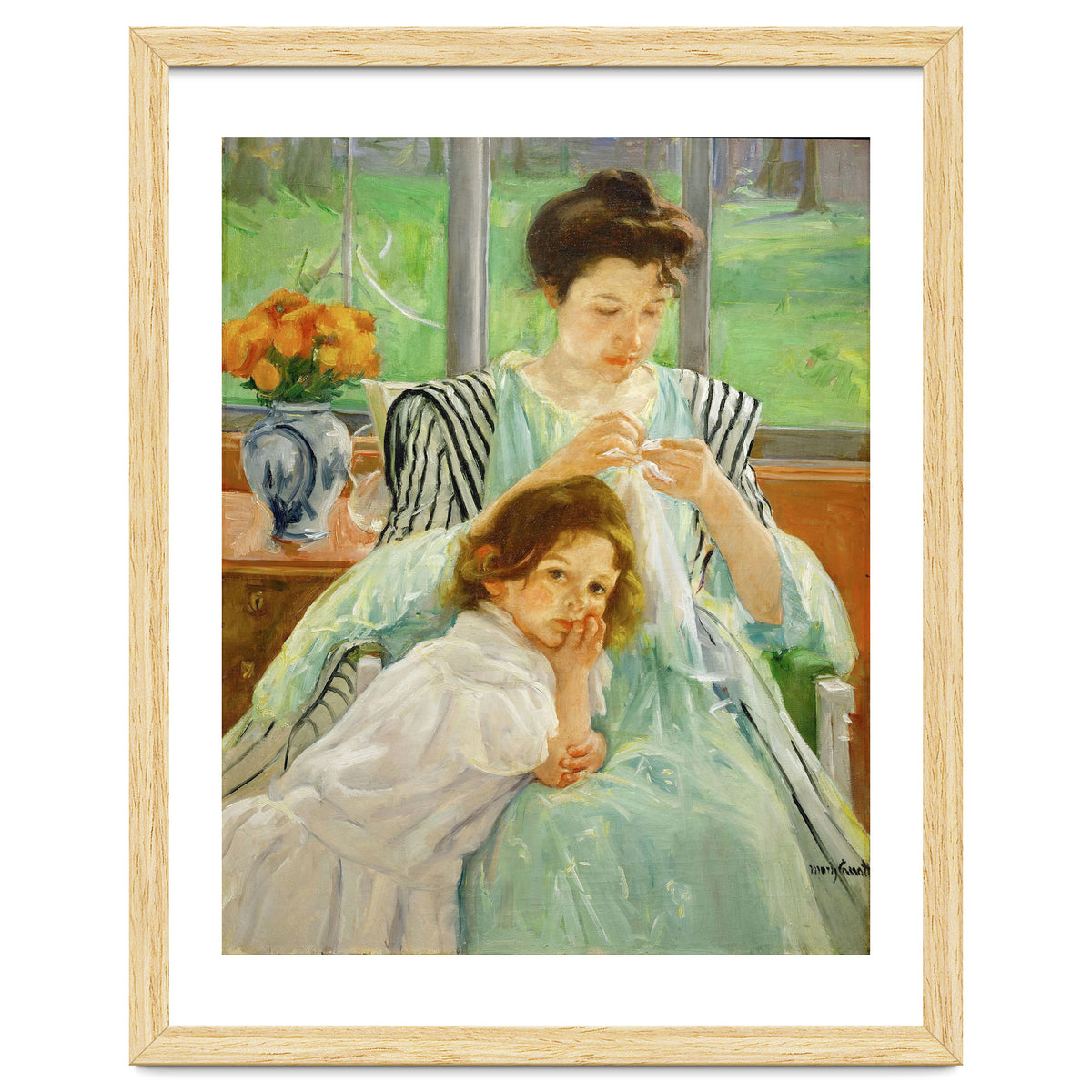 Young mother sewing, 1901 Canvas,92,4 x 73,7 cm.