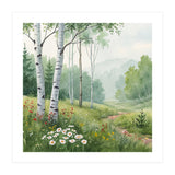 Birch Grove Serenity: A Meadow Wildflower Path (Print Only) thumbnail