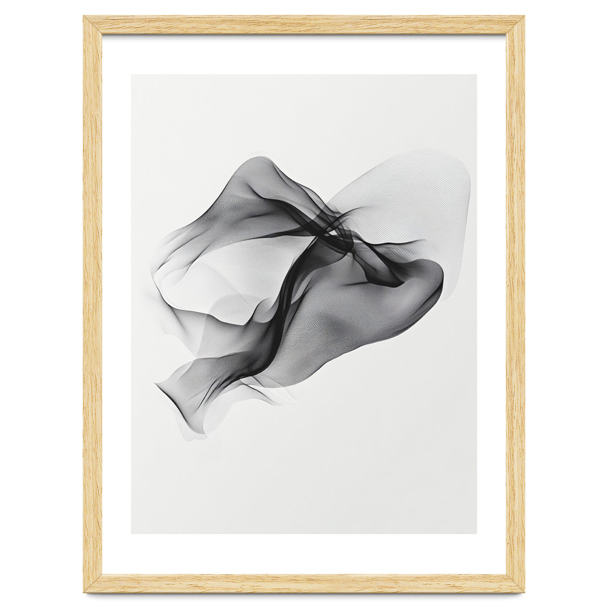 Abstract Black Flowing Fabric Wave