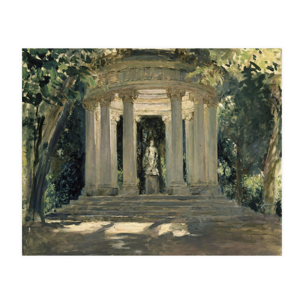 THE VILLA ADRIANA OF TIVOLI (ROME) - 1926 - OIL ON CANVAS - 0.60 X 0.70 M. (Print Only)