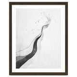 Abstract Black And White Ink Flowing Lines With Splatter thumbnail