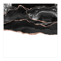 Black & Rose Gold Agate Texture 05  (Print Only)