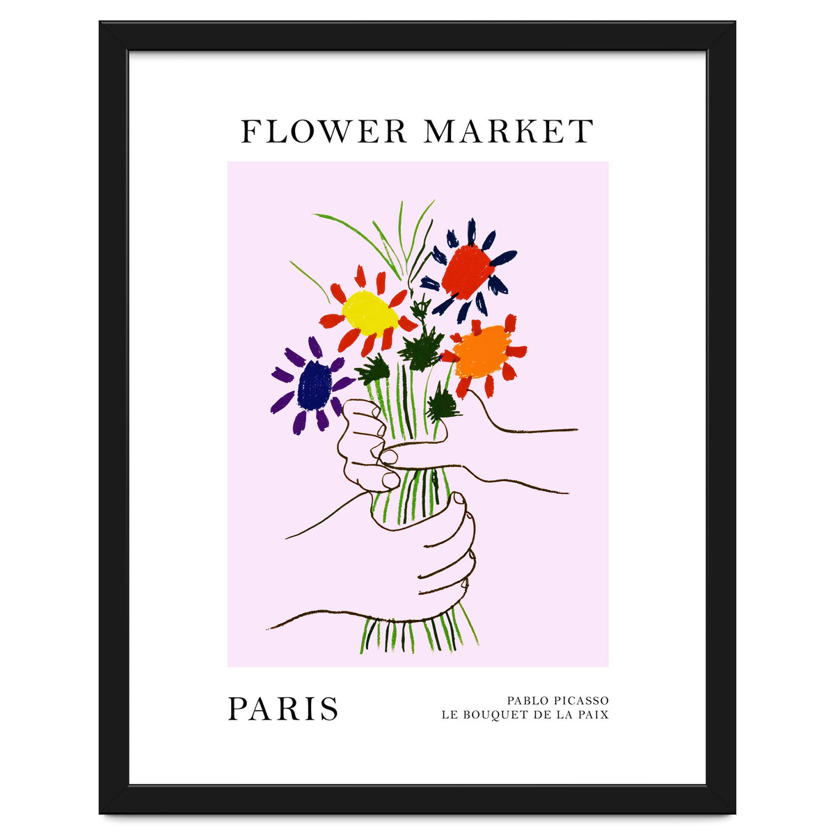 Paris Flower Market Picasso Style Art