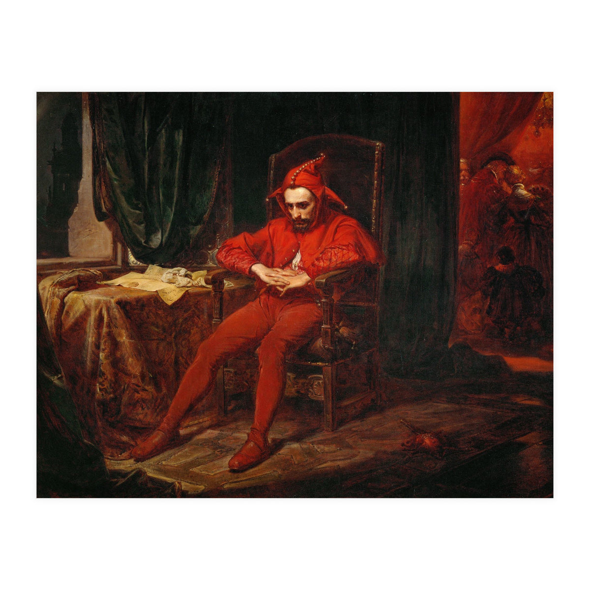 The court jester Stanczyk receives news of the loss of Smolensk (1514). (Print Only)