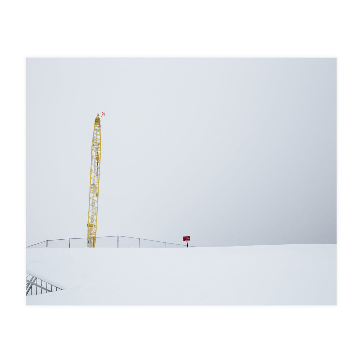 Construction Crane in the Winter Seascape (Print Only)