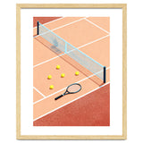 Tennis Court Art, Tennis Racket Illustration, Modern Sports Design thumbnail