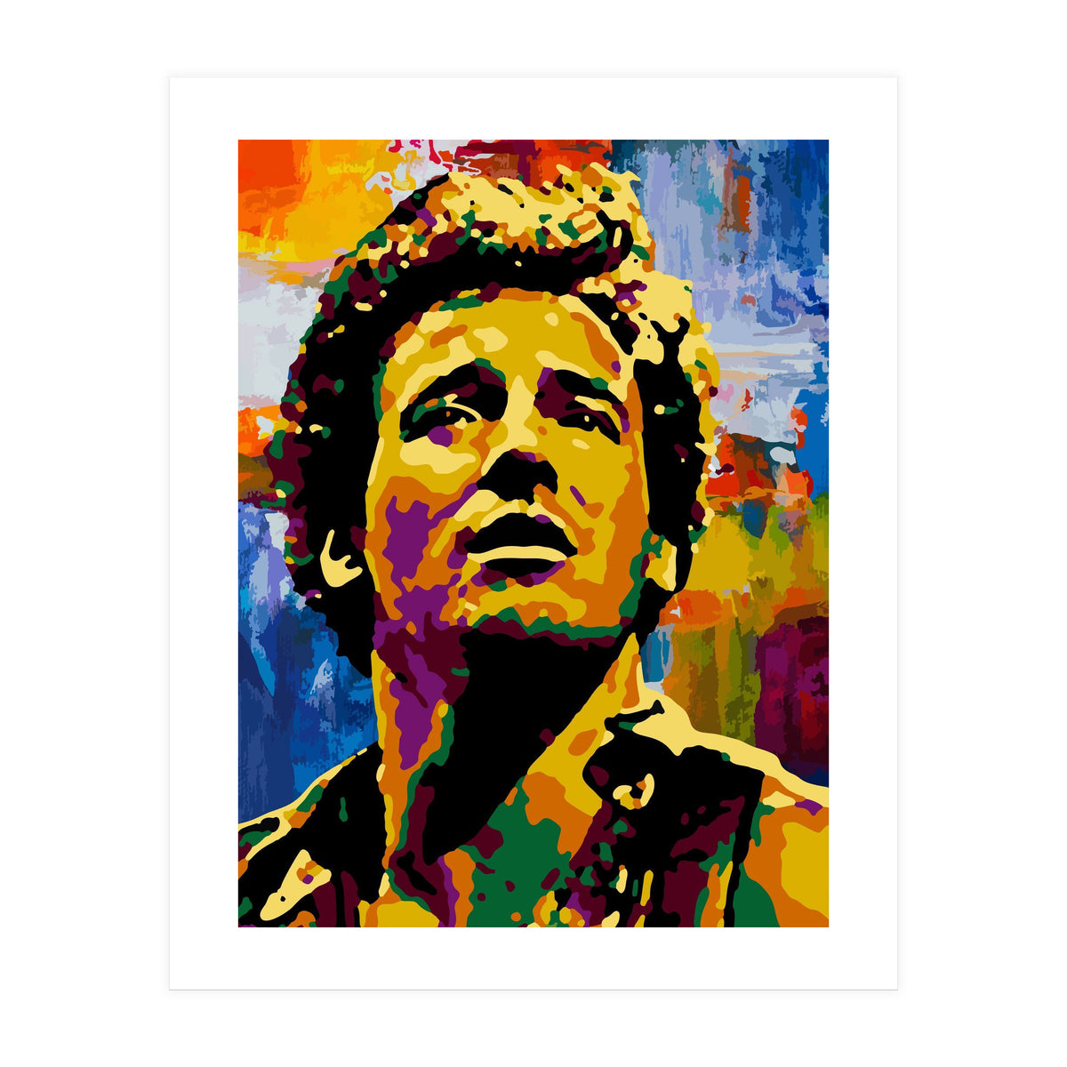 Bruce Springsteen Colorful abstract (Print Only)