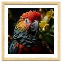 Vibrant Macaw Parrot With Red And Yellow