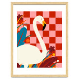 Checkers & The Great Egret, Wildlife Animals Maximalist Eclectic, Bold Heron Botanical Nature Jungle Bohemian thumbnail