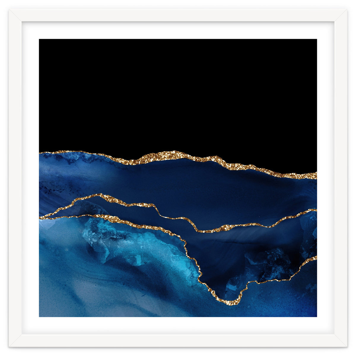 Navy & Gold Agate Texture 07