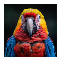 Close Up Portrait Of A Colorful Macaw Parrot (Print Only)